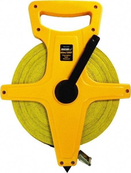 Johnson Level & Tool - 200' x 1/2" Tape Measure - 1/8" & 1mm Graduation, Inch/Metric Graduation Style - Exact Tool & Supply