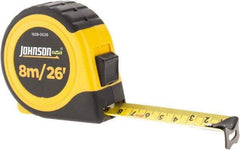 Johnson Level & Tool - 26' x 1" Tape Measure - 1/16" & 1mm Graduation, Inch/Metric Graduation Style - Exact Tool & Supply
