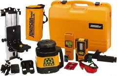Johnson Level & Tool - 1,500' (Exterior) Measuring Range, 1/8" at 100' Accuracy, Self-Leveling Rotary Laser - 200, 500 RPM, 2 Beams, NiMH Battery Included - Exact Tool & Supply