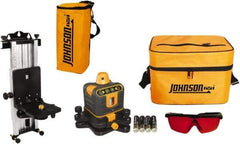 Johnson Level & Tool - 800' (Exterior) Measuring Range, 1/4" at 100' Accuracy, Manual-Leveling Rotary Laser - 150 to 300 RPM, 2 Beams, AA Battery Included - Exact Tool & Supply