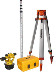 Johnson Level & Tool - 22x Magnification, 4 to 200 Ft. Measuring Range, Transit Optical Level Kit - Accuracy 3/16 Inch at 100 Ft., Kit Includes Tripod, 13 Grade Rod, Hard Shell Carrying Case - Exact Tool & Supply
