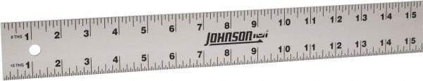 Johnson Level & Tool - 96" Long, 1/8, 1/16" Graduation, Aluminum Rule - English Graduation Style, Gray, Anodized Finish - Exact Tool & Supply