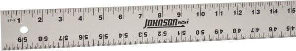 Johnson Level & Tool - 60" Long, 1/8, 1/16" Graduation, Aluminum Rule - English Graduation Style, Gray, Anodized Finish - Exact Tool & Supply