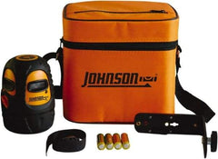 Johnson Level & Tool - 1 Beam 200' (Interior) 300' (Exterior) Max Range Self Leveling Line Laser - Red Beam, 1/8" at 50' Accuracy, 3-3/4" Long x 5-1/8" High, Battery Included - Exact Tool & Supply