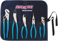 Channellock - 5 Piece Plier Set - Comes in Tool Roll - Exact Tool & Supply