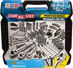 Channellock - 171 Piece 1/4, 3/8, 1/2" Drive Mechanic's Tool Set - Comes with Blow-Molded Case - Exact Tool & Supply
