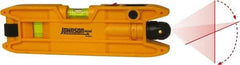 Johnson Level & Tool - 1 Beam 100' Max Range Torpedo - Red Beam, 3/8" at 50' Accuracy, 7" Long x 2" Wide x 51/64" High, Battery Included - Exact Tool & Supply