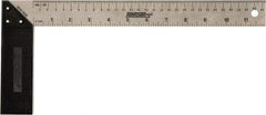 Johnson Level & Tool - 12" Blade Length x 1-1/2" Blade Width, 5-7/8" Base Length x 1-1/2" Base Width Stainless Steel Square - 0.008" Accuracy - Exact Tool & Supply