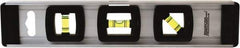 Johnson Level & Tool - 12" Long 3 Vial I-Beam Level - Aluminum, Silver, 1 Plumb, 1 Level & 1 45° Vials - Exact Tool & Supply