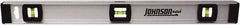 Johnson Level & Tool - 24" Long 3 Vial I-Beam Level - Aluminum, Silver, 2 Plumb & 1 Level Vials - Exact Tool & Supply