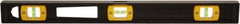 Johnson Level & Tool - 18" Long 3 Vial I-Beam Level - Aluminum, Black, 2 Plumb & 1 Level Vials - Exact Tool & Supply