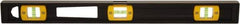 Johnson Level & Tool - 36" Long 3 Vial I-Beam Level - Aluminum, Black, 2 Plumb & 1 Level Vials - Exact Tool & Supply