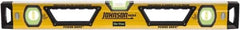 Johnson Level & Tool - 96" Long 3 Vial Box Beam Level - Aluminum, Yellow, 2 Plumb & 1 Level Vials - Exact Tool & Supply