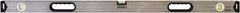 Johnson Level & Tool - 48" Long 3 Vial Box Beam Level - Aluminum, Silver, 2 Plumb & 1 Level Vials - Exact Tool & Supply
