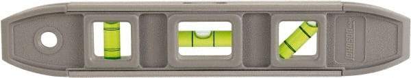 Johnson Level & Tool - Magnetic 9" Long 3 Vial Torpedo Level - Aluminum, Gray, 1 Plumb, 1 Level & 1 45° Vials - Exact Tool & Supply