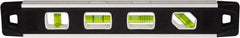 Johnson Level & Tool - Magnetic 12" Long 4 Vial Torpedo Level - Aluminum, Black, 1 Plumb, 1 Level & 1 Vari-Pitch & 1 45° Vials - Exact Tool & Supply