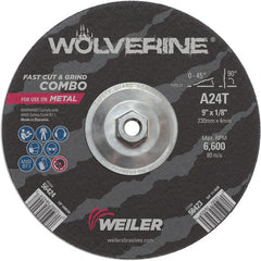 Vortec Pro 9″ × 1/8″ Type 27 Cutting Wheel, A24T, 5/8″-11 UNC Nut - Exact Tool & Supply