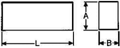 Seco - WKE45 Cobalt Rectangular Tool Bit Blank - 8mm Wide x 16mm High x 140mm OAL - Exact Tool & Supply