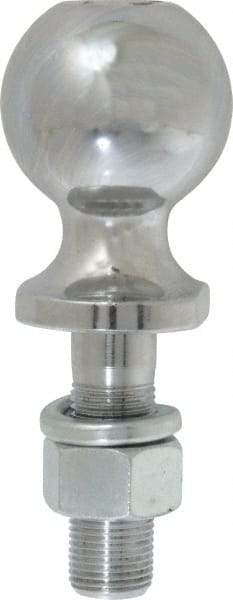 Reese - 2" Diam, 2-3/8" Shank Length, Hitch Ball - 3/4" Shank Diam, 3,500 Lb Capacity, Chrome Finish - Exact Tool & Supply