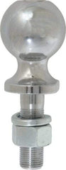 Reese - 2" Diam, 2-3/8" Shank Length, Hitch Ball - 3/4" Shank Diam, 3,500 Lb Capacity, Chrome Finish - Exact Tool & Supply
