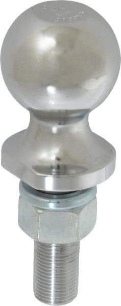 Reese - 1-7/8" Diam, 2-3/8" Shank Length, Hitch Ball - 3/4" Shank Diam, 2,000 Lb Capacity, Chrome Finish - Exact Tool & Supply