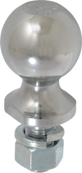 Reese - 2" Diam, 1-1/2" Shank Length, Hitch Ball - 3/4" Shank Diam, 3,500 Lb Capacity, Chrome Finish - Exact Tool & Supply