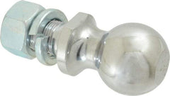 Reese - 2" Diam, 2" Shank Length, Hitch Ball - 1" Shank Diam, 6,000 Lb Capacity, Chrome Finish - Exact Tool & Supply