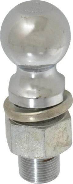 Reese - 2" Diam, 2-1/4" Shank Length, Hitch Ball - 1-1/4" Shank Diam, 8,000 Lb Capacity, Chrome Finish - Exact Tool & Supply