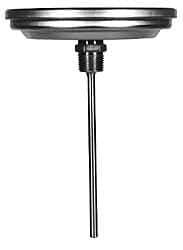Wika - 4 Inch Long Stem, 5 Inch Dial Diameter, Stainless Steel, Back Connected Bi-Metal Thermometer - 100 to 540°C, 1% Accuracy - Exact Tool & Supply
