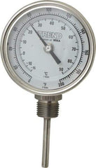 Wika - 2-1/2 Inch Long Stem, 3 Inch Dial Diameter, Stainless Steel, Bottom Connected Bi-Metal Thermometer - -15 to 90°C, 1% Accuracy - Exact Tool & Supply