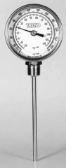 Wika - 9 Inch Long Stem, Stainless Steel, Bottom Connected Bi-Metal Thermometer - -20 to 60°C, 1% Accuracy - Exact Tool & Supply
