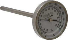 Wika - 4 Inch Long Stem, 2 Inch Dial Diameter, Stainless Steel, Back Connected Bi-Metal Thermometer - -20 to 120°C, 1% Accuracy - Exact Tool & Supply