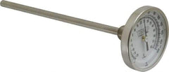 Wika - 6 Inch Long Stem, 2 Inch Dial Diameter, Stainless Steel, Back Connected Bi-Metal Thermometer - -20 to 60°C, 1% Accuracy - Exact Tool & Supply