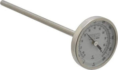 Wika - 6 Inch Long Stem, 2 Inch Dial Diameter, Stainless Steel, Back Connected Bi-Metal Thermometer - -15 to 90°C, 1% Accuracy - Exact Tool & Supply