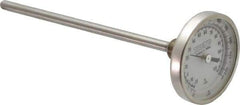 Wika - 6 Inch Long Stem, 2 Inch Dial Diameter, Stainless Steel, Back Connected Bi-Metal Thermometer - -20 to 120°C, 1% Accuracy - Exact Tool & Supply