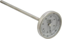 Wika - 6 Inch Long Stem, 2 Inch Dial Diameter, Stainless Steel, Back Connected Bi-Metal Thermometer - 65 to 400°C, 1% Accuracy - Exact Tool & Supply