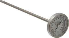 Wika - 9 Inch Long Stem, 2 Inch Dial Diameter, Stainless Steel, Back Connected Bi-Metal Thermometer - 10 to 150°C, 1% Accuracy - Exact Tool & Supply