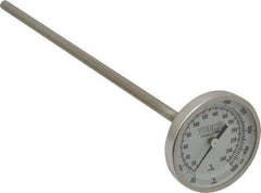 Wika - 9 Inch Long Stem, 2 Inch Dial Diameter, Stainless Steel, Back Connected Bi-Metal Thermometer - 10 to 260°C, 1% Accuracy - Exact Tool & Supply