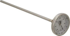 Wika - 9 Inch Long Stem, 2 Inch Dial Diameter, Stainless Steel, Back Connected Bi-Metal Thermometer - 65 to 400°C, 1% Accuracy - Exact Tool & Supply