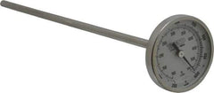 Wika - 9 Inch Long Stem, 2 Inch Dial Diameter, Stainless Steel, Back Connected Bi-Metal Thermometer - 100 to 540°C, 1% Accuracy - Exact Tool & Supply