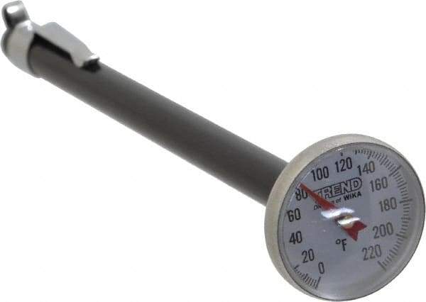 Wika - 0 to 220°F, Bimetal Pocket Thermometer - Stainless Steel - Exact Tool & Supply