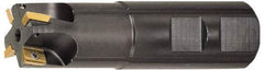 LMT - 1-1/4" Cut Diam, 0.413" Max Depth of Cut, 1" Shank Diam, 3-1/2" OAL, Indexable Square Shoulder End Mill - ADHX 1103, ADKX 1103, ADMX 1103 Inserts, Weldon Shank, Series Univex - Exact Tool & Supply
