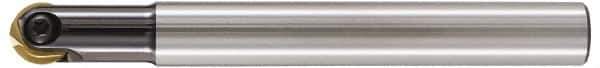 LMT - 1" Cut Diam, 3.14" Max Depth of Cut, 1" Shank Diam, 9.06" OAL, Indexable Ball Nose End Mill - 3.14" Head Length, Straight Shank, EBG-R Toolholder, WPR 1000 Insert - Exact Tool & Supply