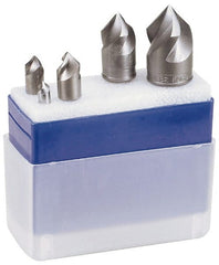 M.A. Ford - 5 Piece, 1/4 to 1" Head Diam, 60° Included Angle, Single End Countersink Set - Exact Tool & Supply