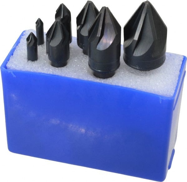 M.A. Ford - 8 Piece, 1/8 to 1" Head Diam, 60° Included Angle, Single End Countersink Set - Exact Tool & Supply