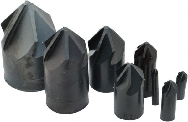 M.A. Ford - 8 Piece, 1/8 to 1" Head Diam, 82° Included Angle, Single End Countersink Set - Exact Tool & Supply