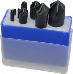M.A. Ford - 8 Piece, 1/8 to 1" Head Diam, 90° Included Angle, Single End Countersink Set - Exact Tool & Supply