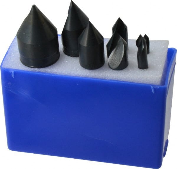 M.A. Ford - 7 Piece, 3/16 to 1" Head Diam, 60° Included Angle, Single End Countersink Set - Exact Tool & Supply