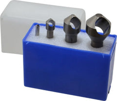 M.A. Ford - 4 Piece, 3/16 to 1-1/8" Head Diam, 90° Included Angle, Single End Countersink Set - Exact Tool & Supply
