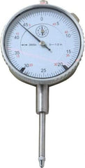 Value Collection - 1" Range, 0-50 Dial Reading, 0.0005" Graduation Dial Drop Indicator - 2.28" Dial, Revolution Counter - Exact Tool & Supply